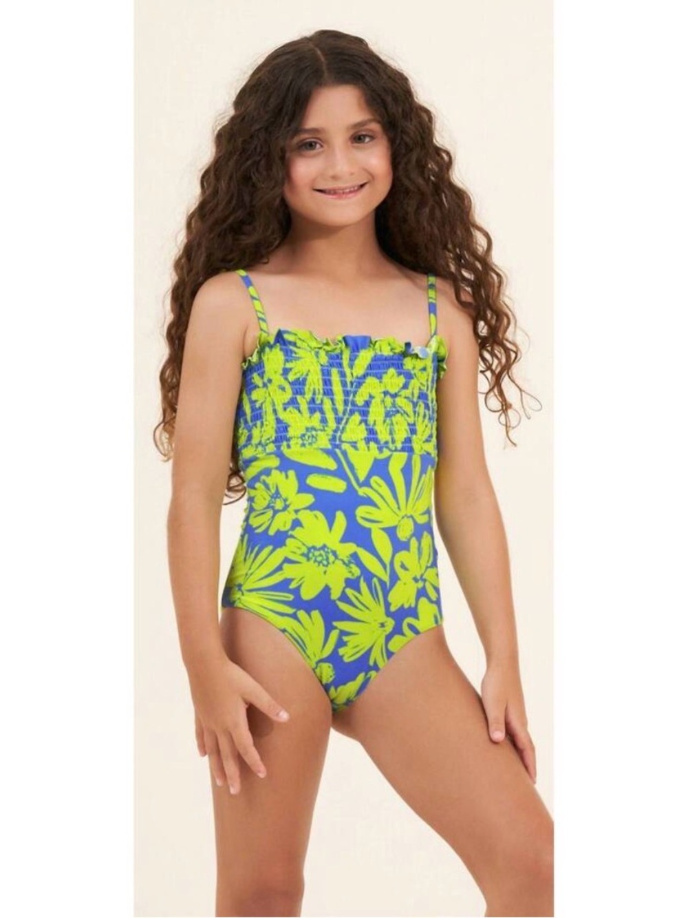 Maaji Girls' Flowerlike Becharm One-Piece Swimsuit Blue Yellow Size 2T